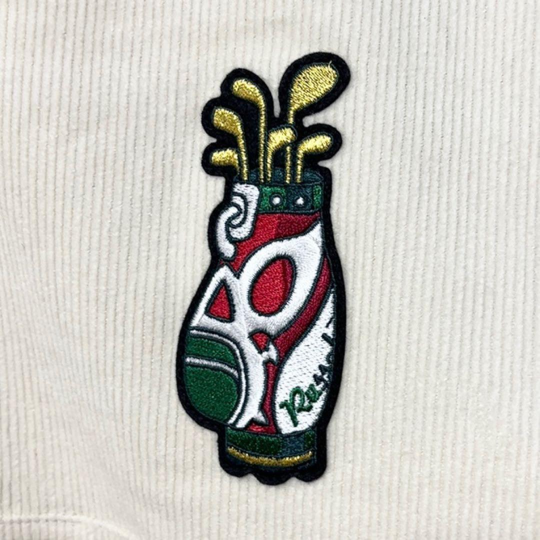 ラッセルノ ゴルフ キャディーバッグ コーデュロイ アノラック ホワイト M 4