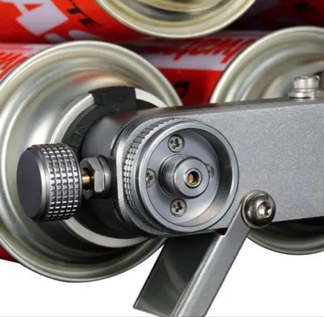 ★送料無料・美品★ガスユニット 4本連結式 ガスステーション スリム型 ホース付