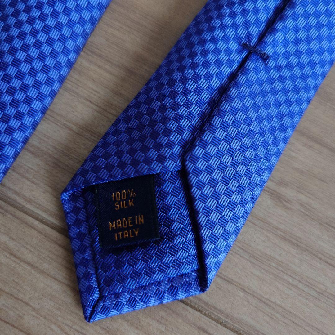 LOUIS VUITTON 青 チェック柄 ネクタイ