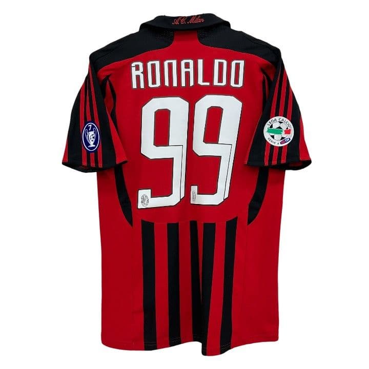 07-08 ACミラン　ロナウド　アディダスオフィシャル　フルパッチユニフォーム