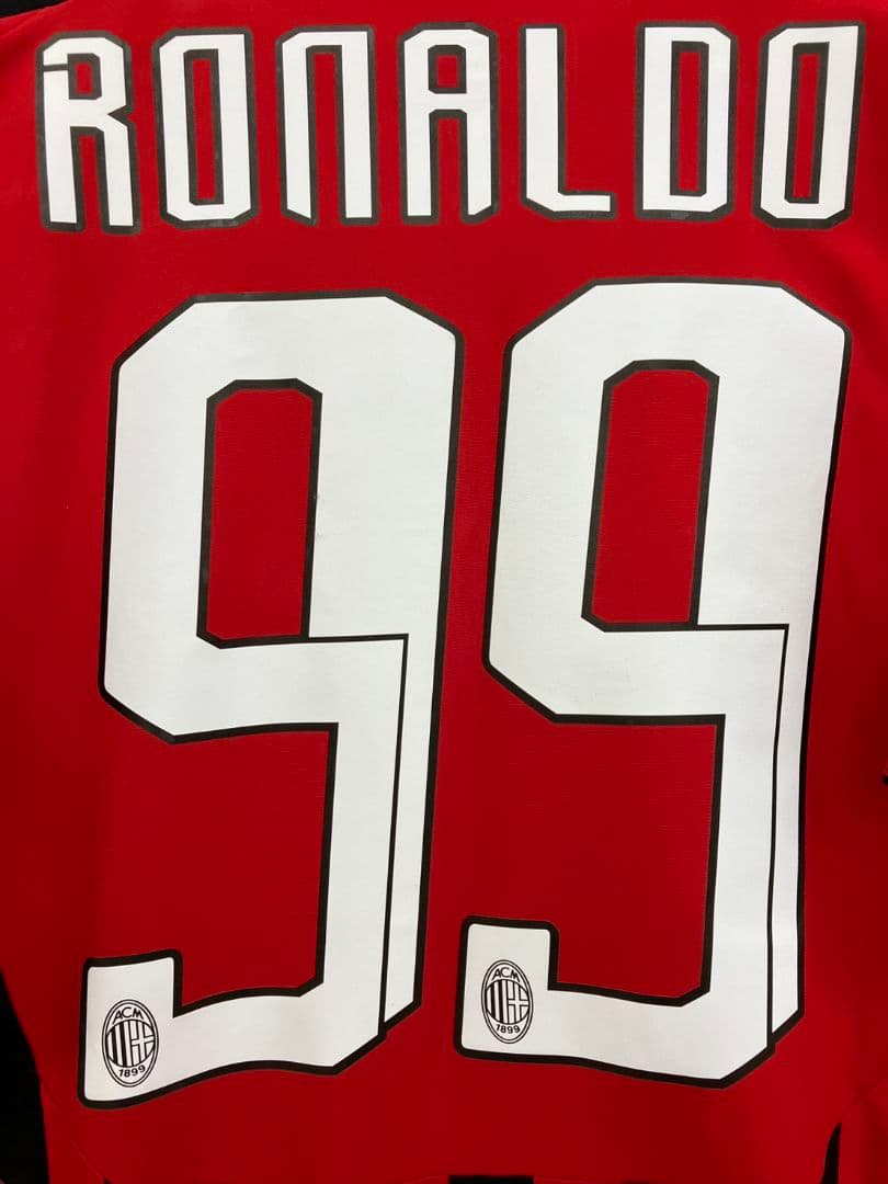 07-08 ACミラン　ロナウド　アディダスオフィシャル　フルパッチユニフォーム