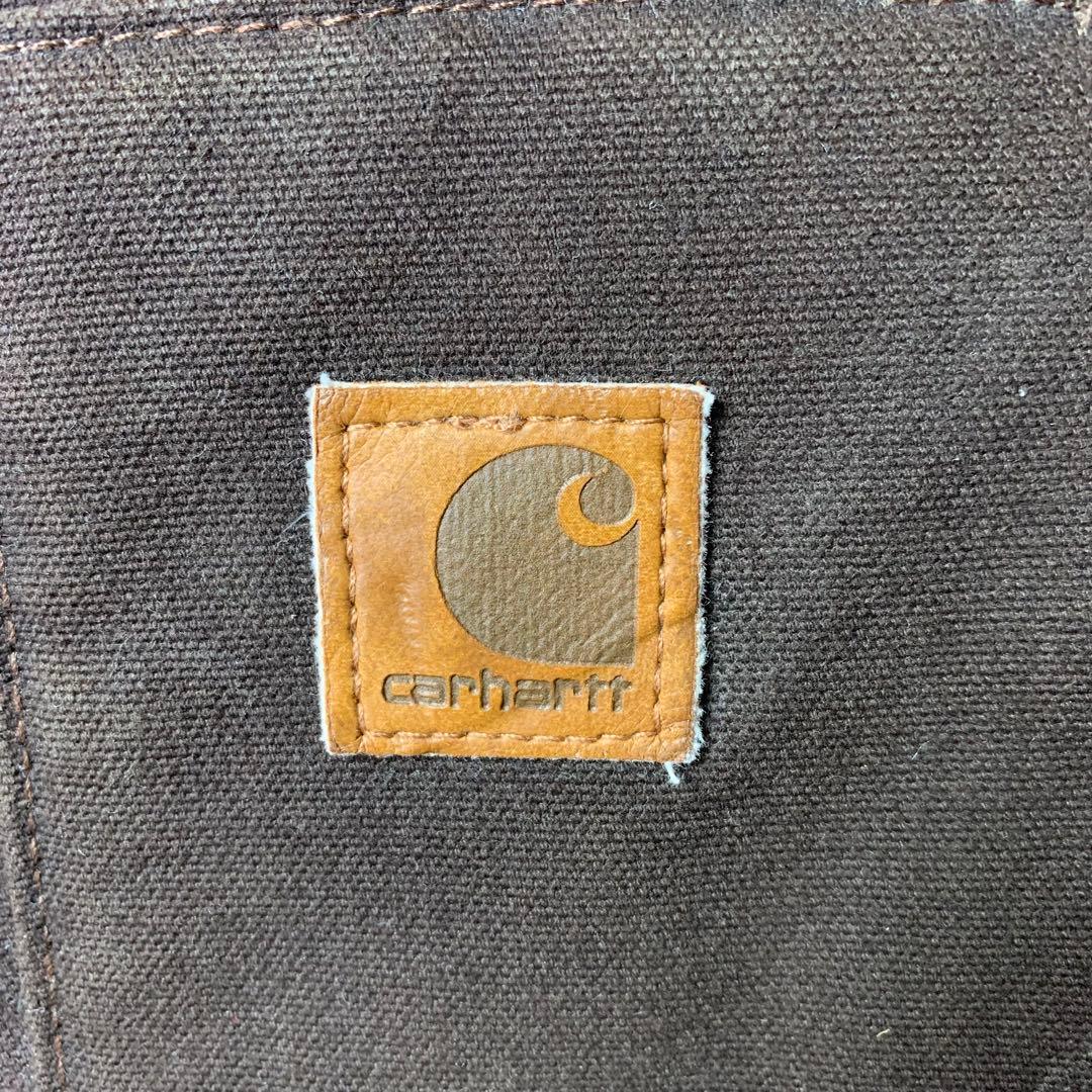 USA製 カーハート ダックベスト XXL ブラウン レザー V02 DKB