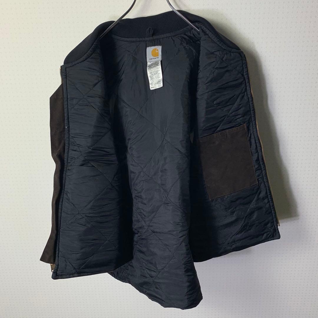 USA製 カーハート ダックベスト XXL ブラウン レザー V02 DKB