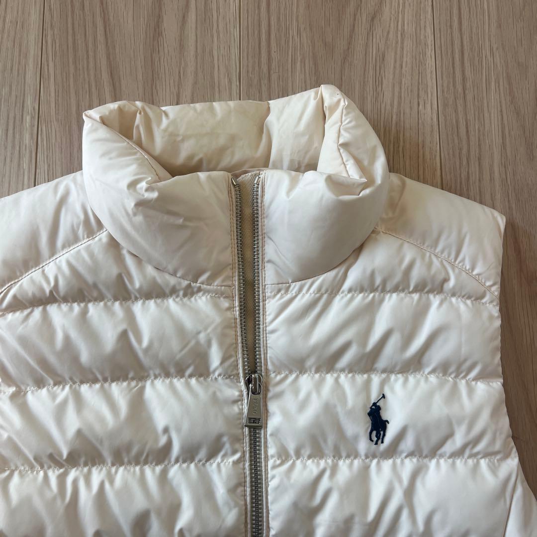 POLO ラルフローレン ダウンベスト S クリーム色