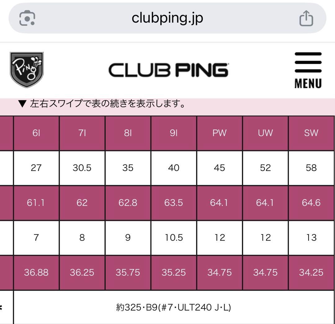 PING GLe2レディース アイアン6本セット