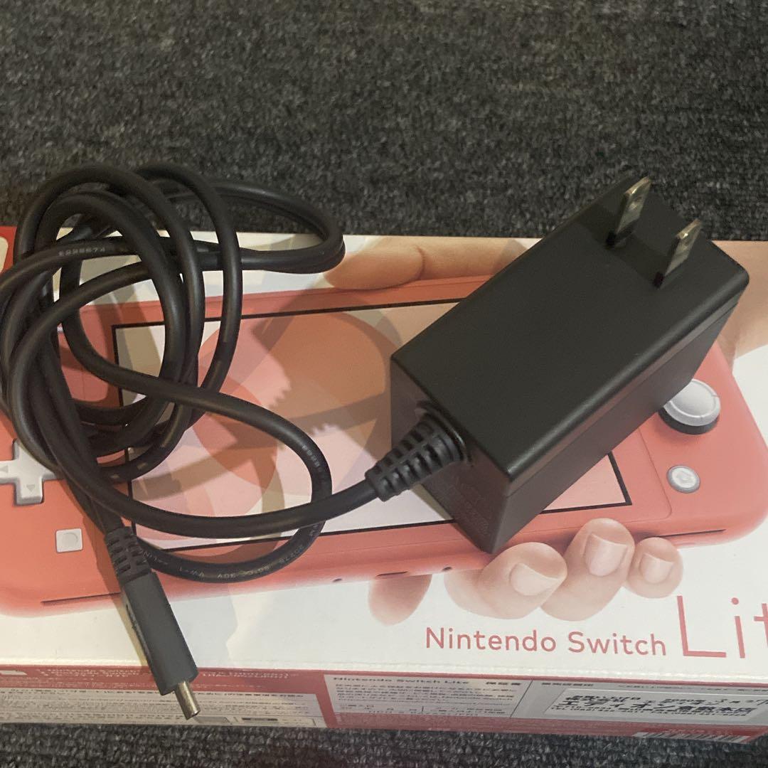 Nintendo Switch Lite 本体 箱付き 充電器 コーラル ピンク