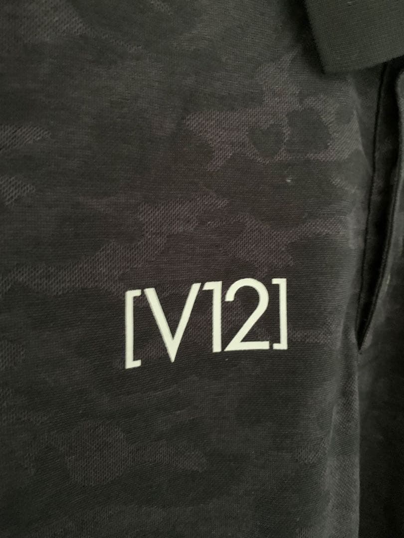 V12 ヴィトゥエルヴ　ゴルフポロシャツ　メンズ　M カモフラ　春夏秋　吸汗速乾