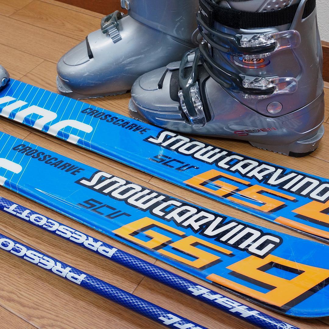 メンテ済 140cm 靴24cm CARVING カービングスキーセット