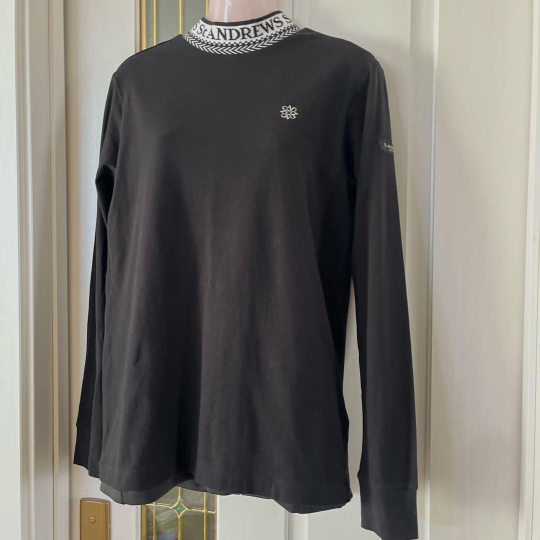 st Andrews セントアンドリュース　モックネック　L 美品　長袖　黒