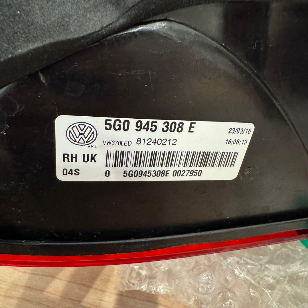 純正 ゴルフ7 R GTIクラブスポーツ テールランプ　ダークレッド 左右4点