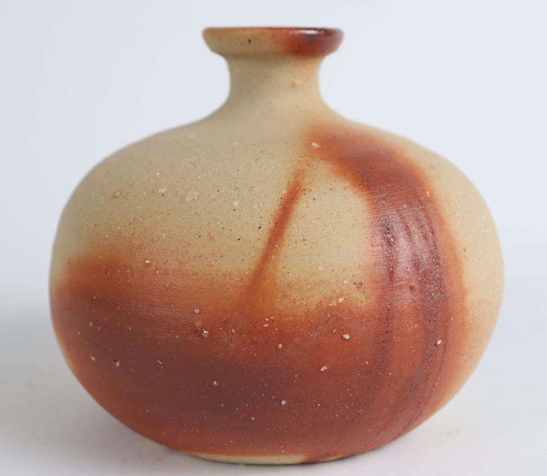 人間国宝 伊勢崎淳 蕪花生 備前 共箱　花入