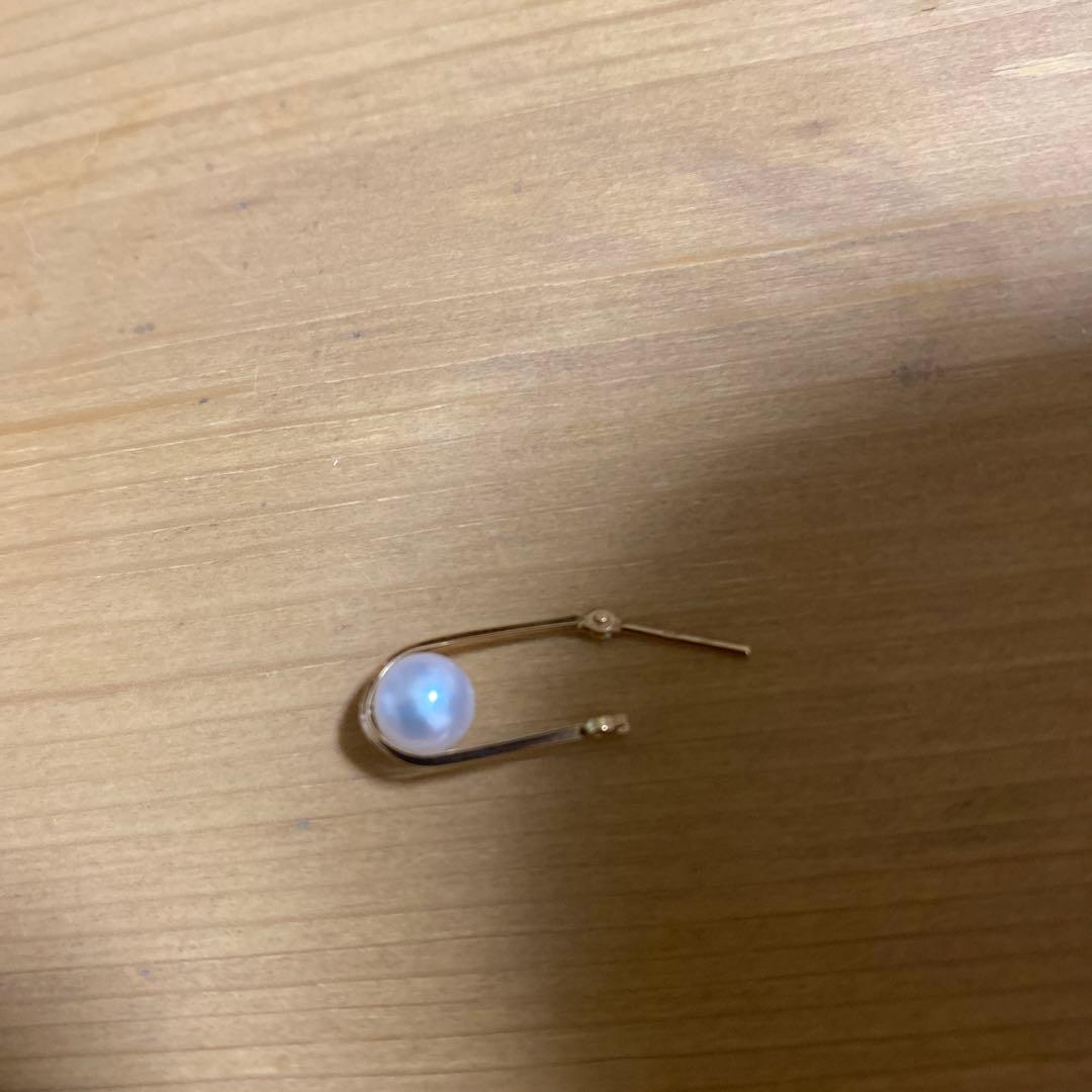 RAPAラパ　マルガリータピアス K18 ゴールド パール フープ　片耳のみ