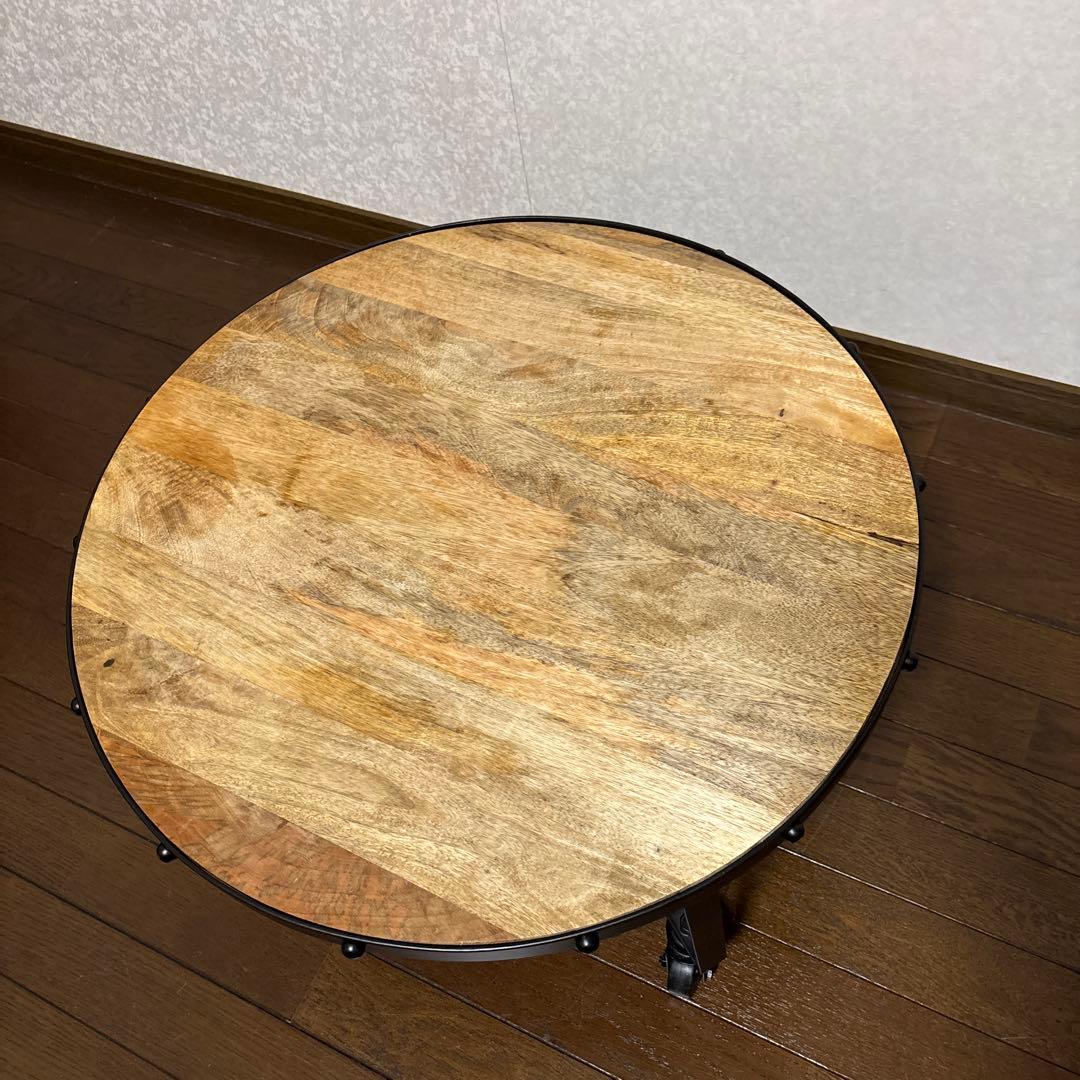 【美品】ニコアンド キャスターテーブル マンゴー材