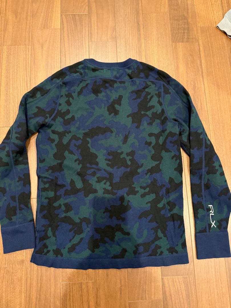 RLX ラルフローレン ウール混 迷彩 カモフラ ニット セーター S ゴルフ