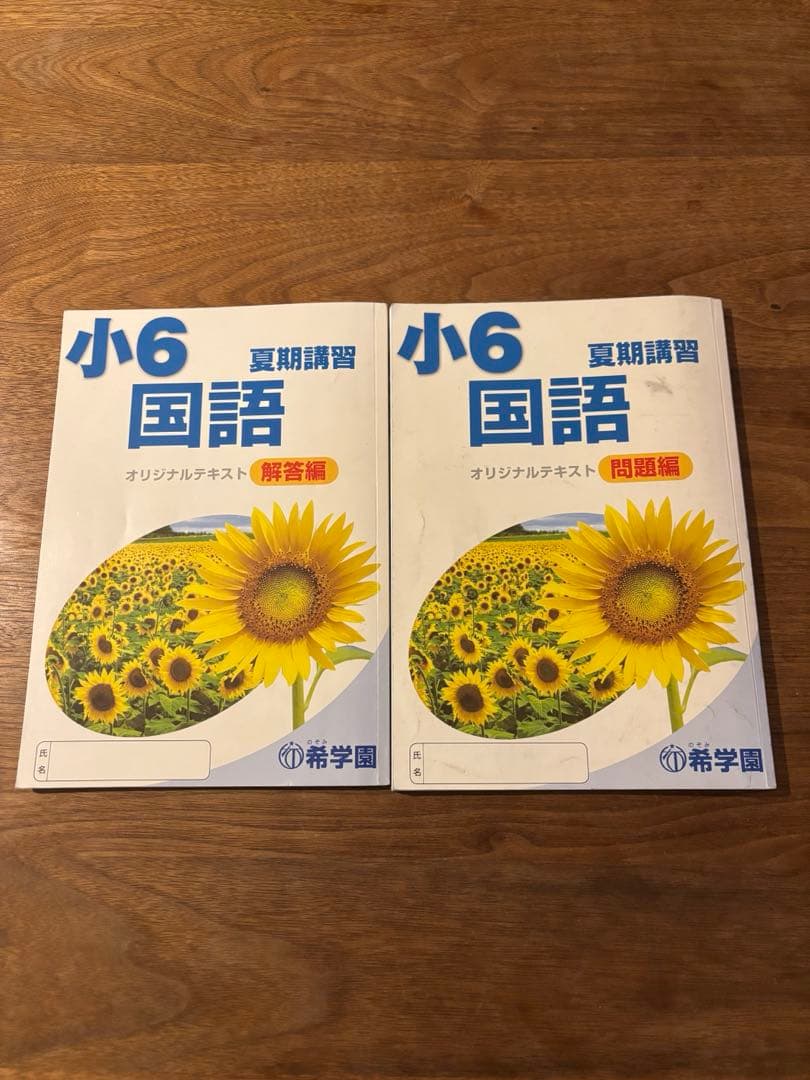 希学園　小6 夏期講習　4科　テキスト+復習テスト