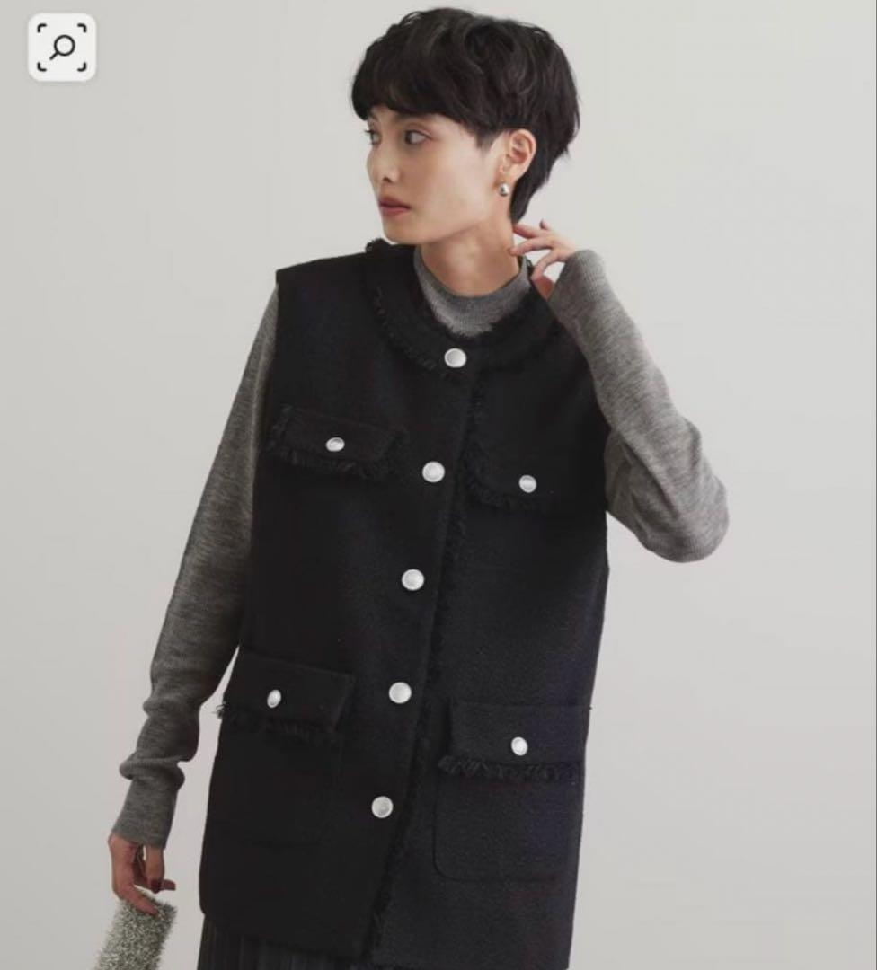 OPAQUE.CLIP 《通勤・セレモニー対応》ツイードジレ未使用タグ付き