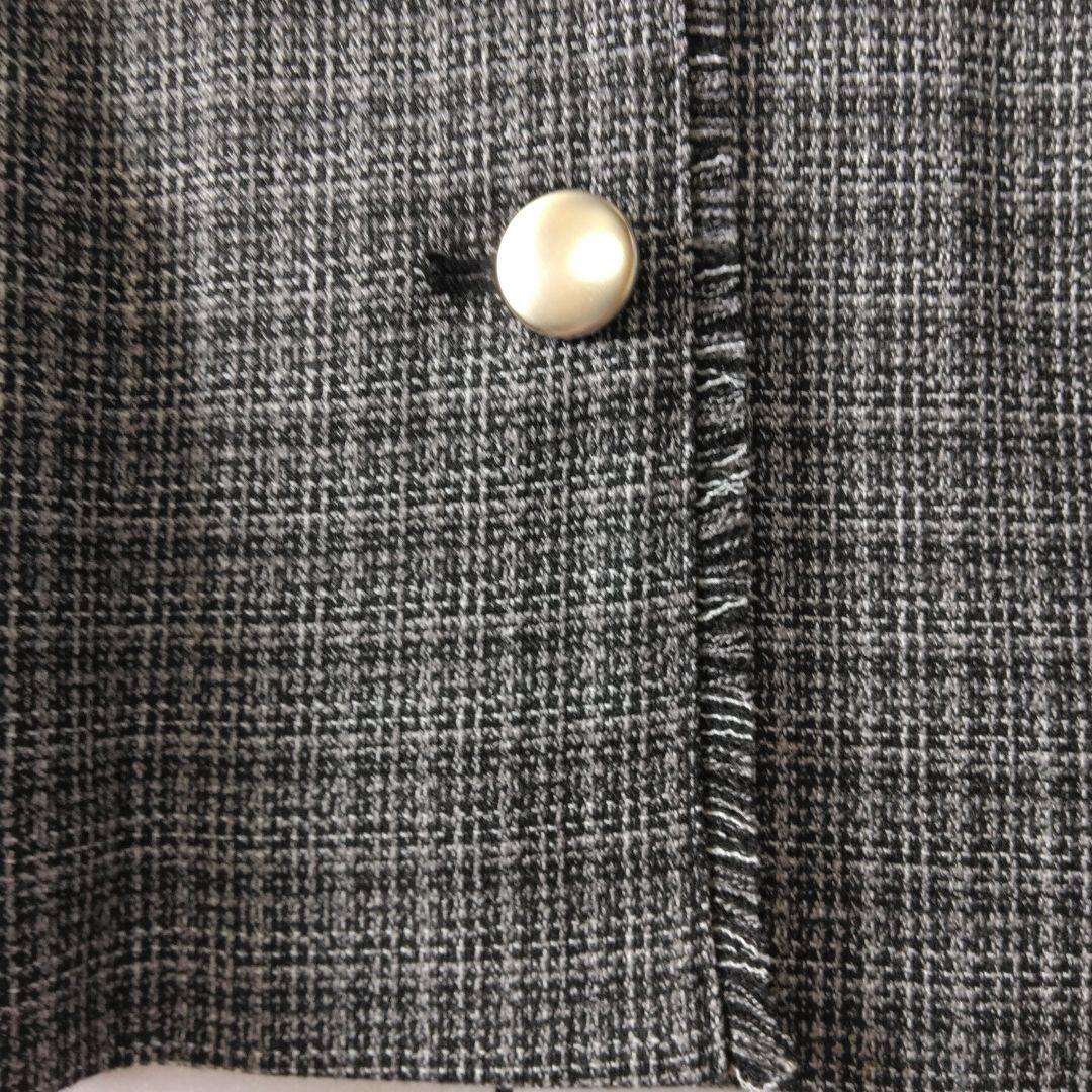 新品　GLOBAL WORK　ツイードペプラムジレ　L　ウォッシャブル　黒