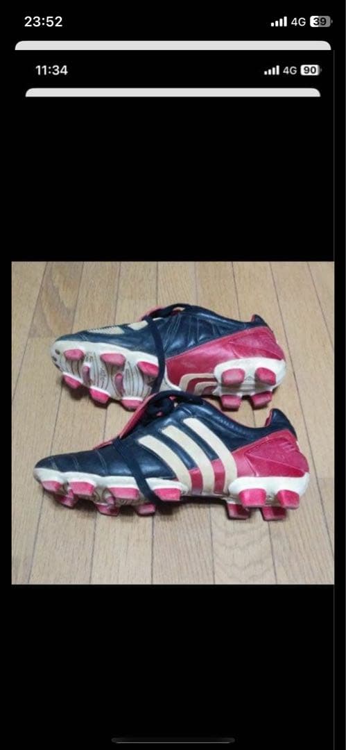 adidas サッカーシューズ・スパイク 黒/赤 フィーバーノバ　サッカーボール