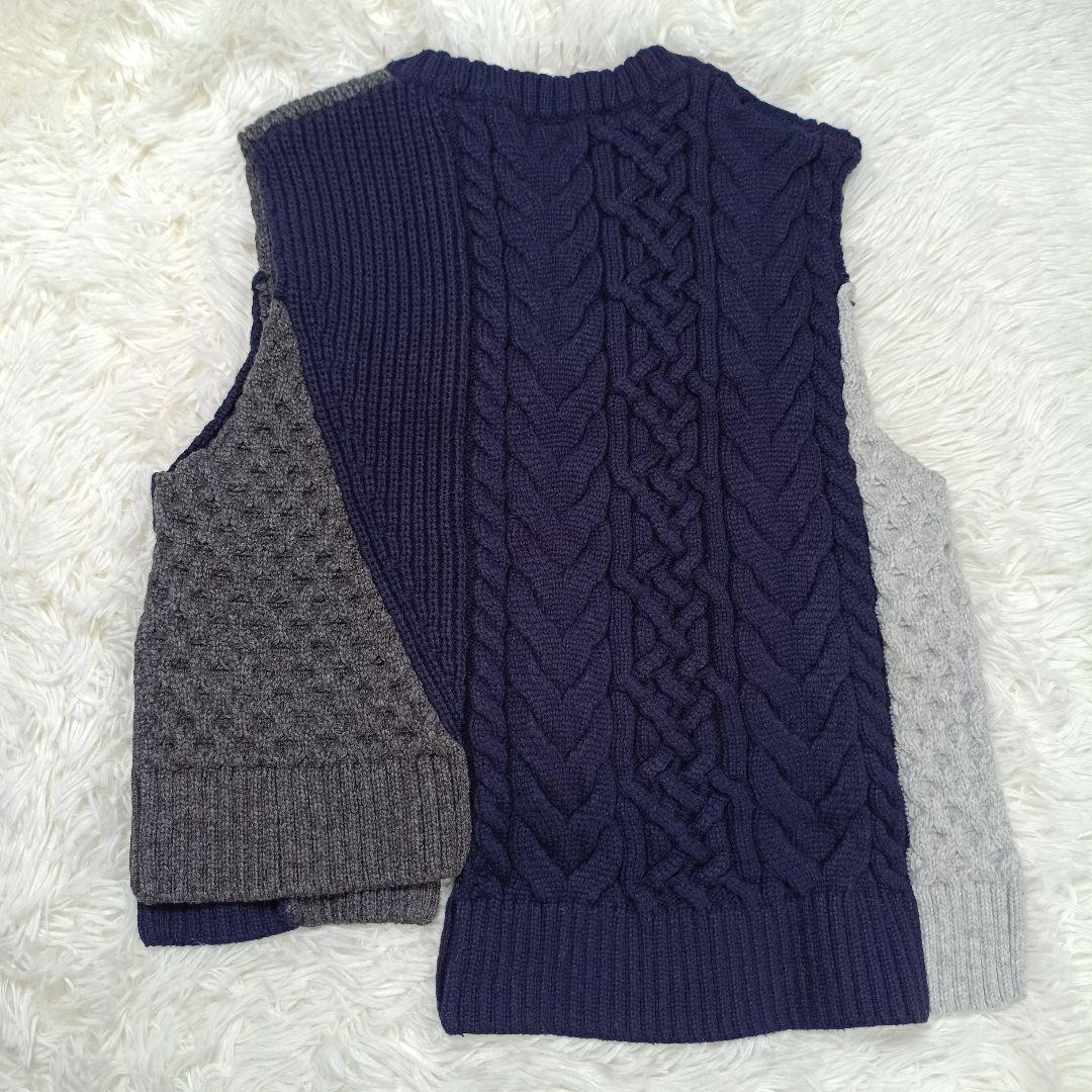 美品✨24AWナゴンスタンス アシンメトリー ケーブル ニット ベスト M