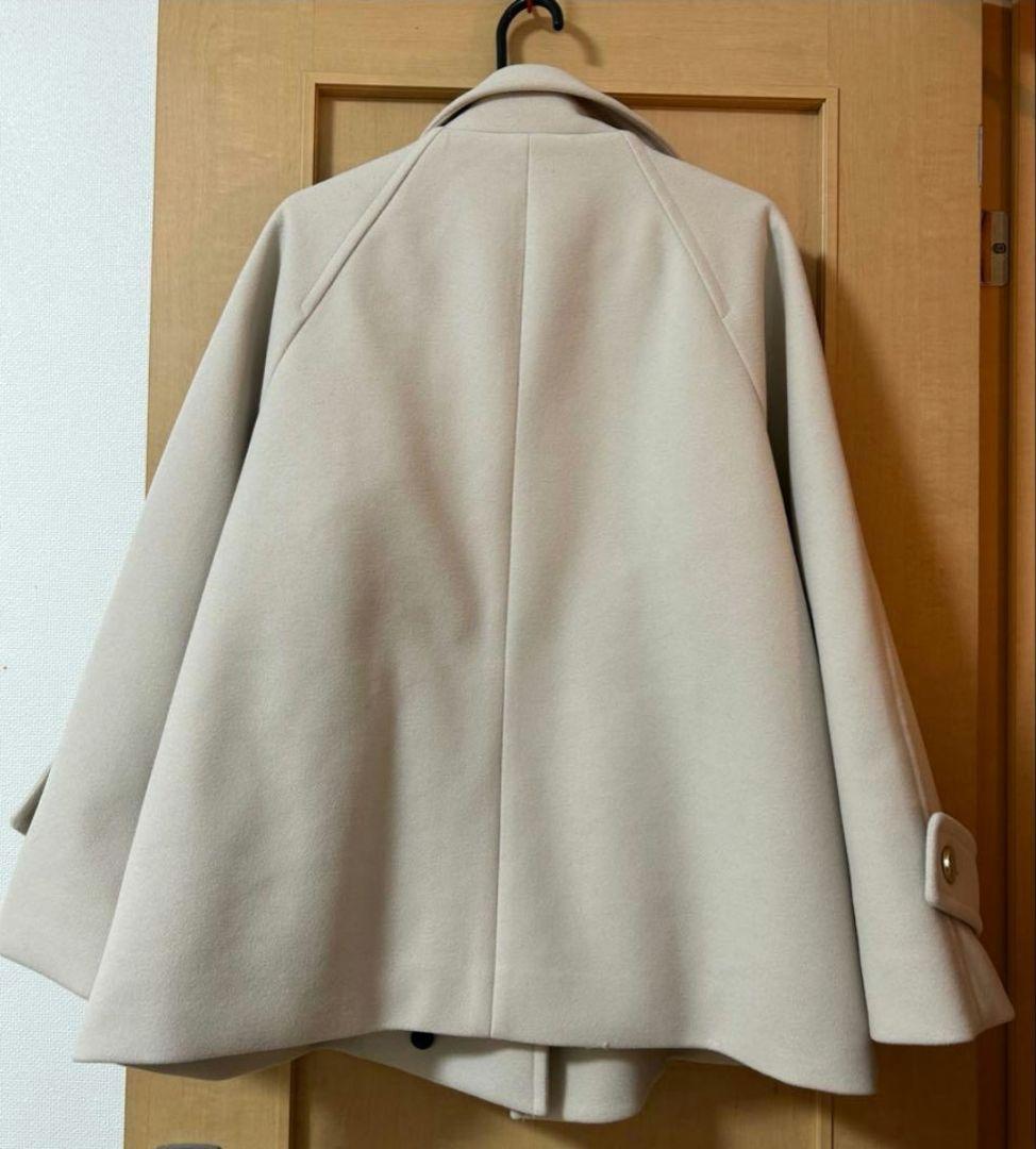 ロペピクニック ジャージーメルトンシリーズ 金ボタンミドル丈コート　ベージュ