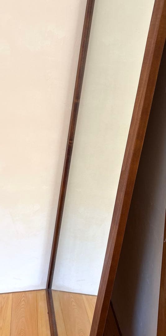 こまこ天然木大型 ガラスミラー 全身鏡 姿見鏡 スタンドミラー 木製フレー