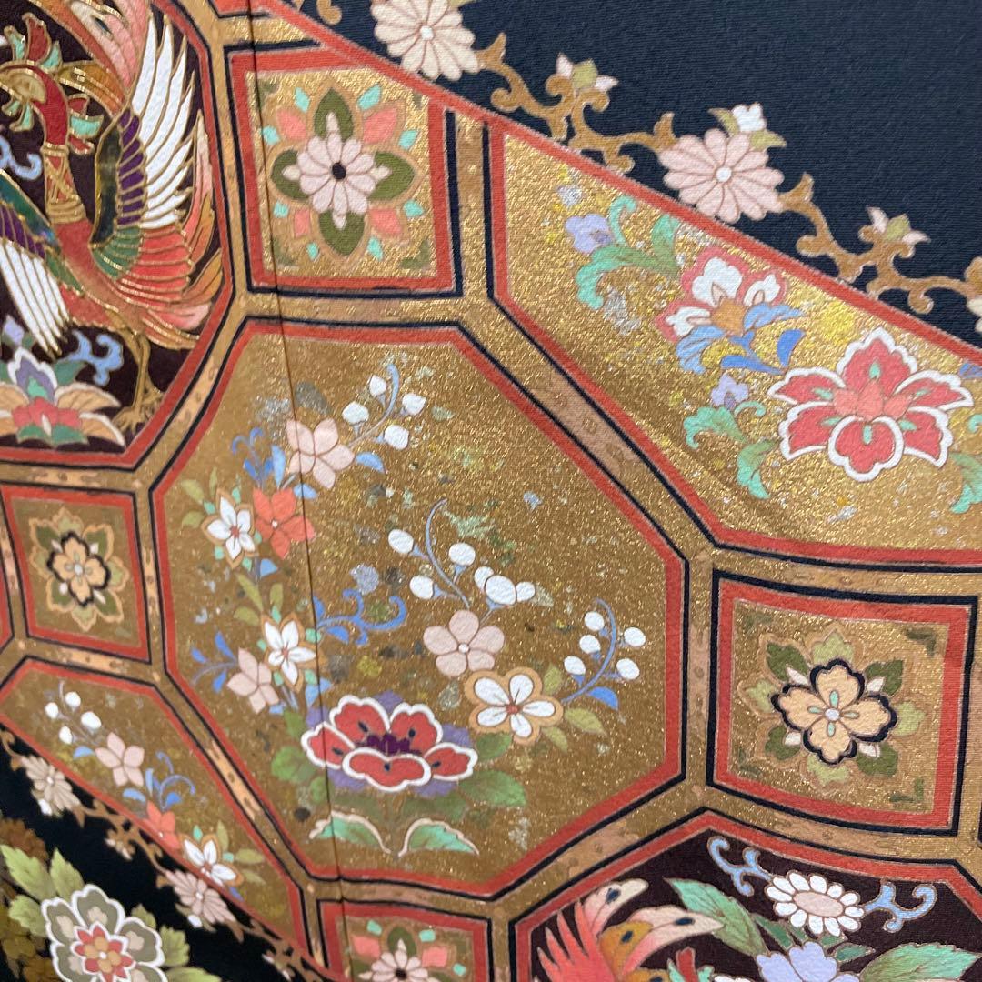 No.2607 黒留袖 着物リメイクドレス ワンピース 結婚式 マザードレスに☆