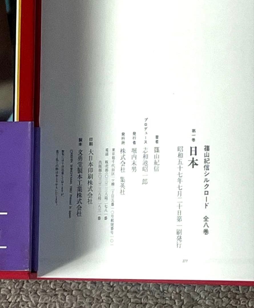 【写真集】　篠山紀信　シルクロード　全8巻セット　集英社