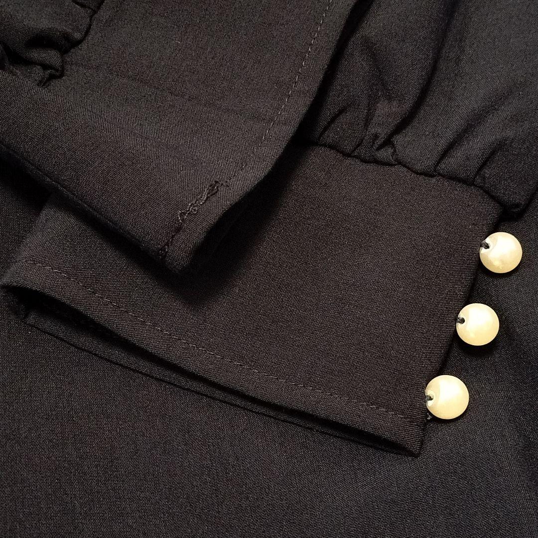 【新品タグ付】スウィングル ワンピース 長袖刺繍カラーデイリードレス ネイビー