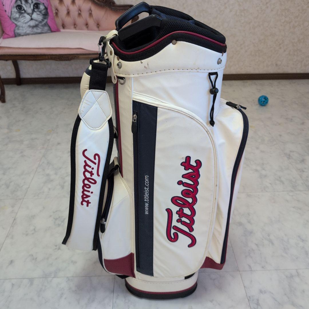 Titleist ゴルフキャディバッグ ホワイト/レッド