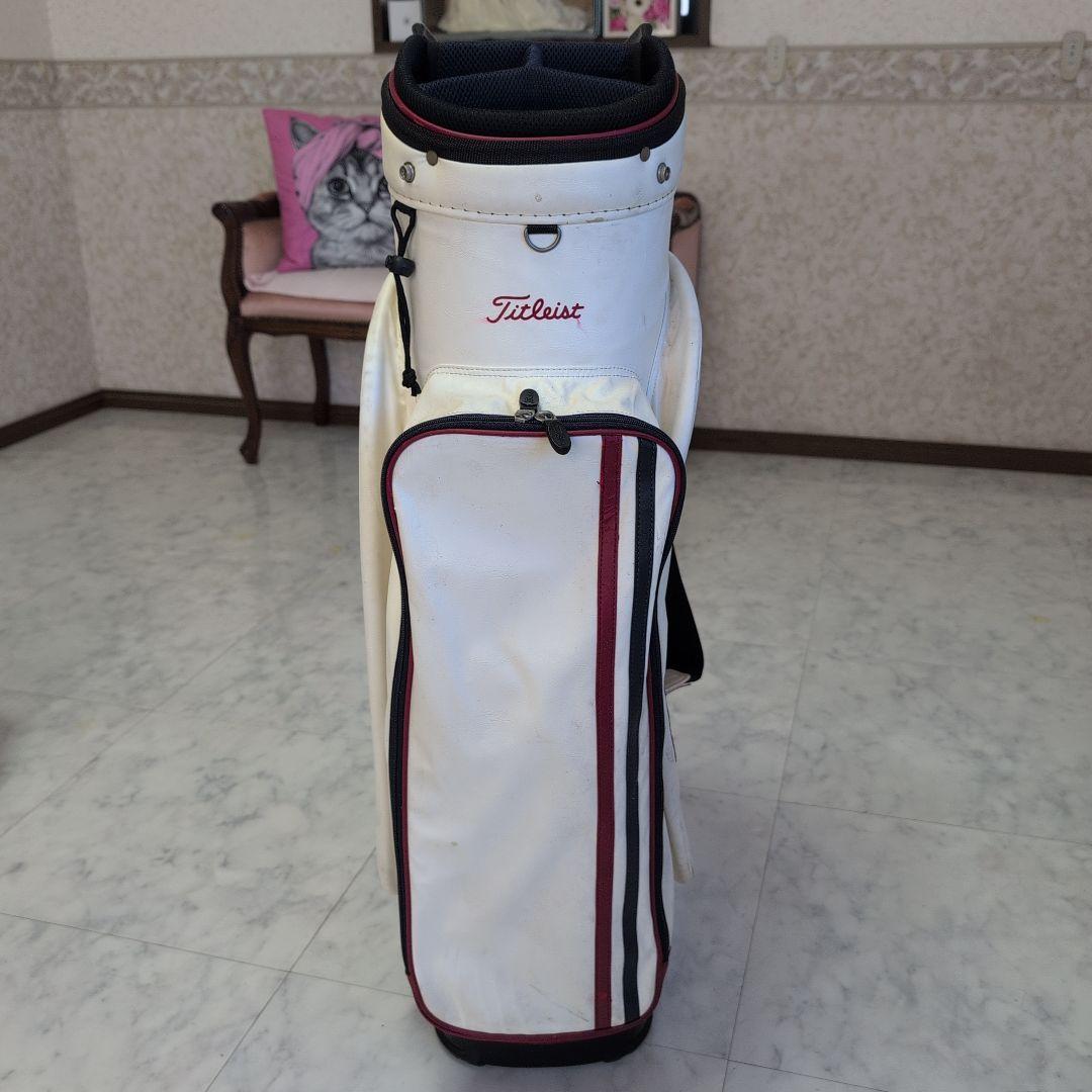 Titleist ゴルフキャディバッグ ホワイト/レッド