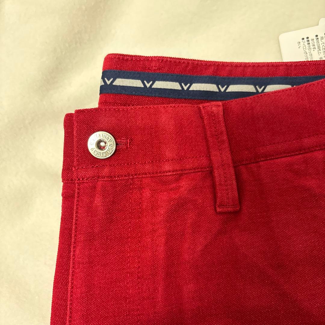 Callaway ゴルフ　メンズ　Lサイズ　赤 パンツ ボタン付き