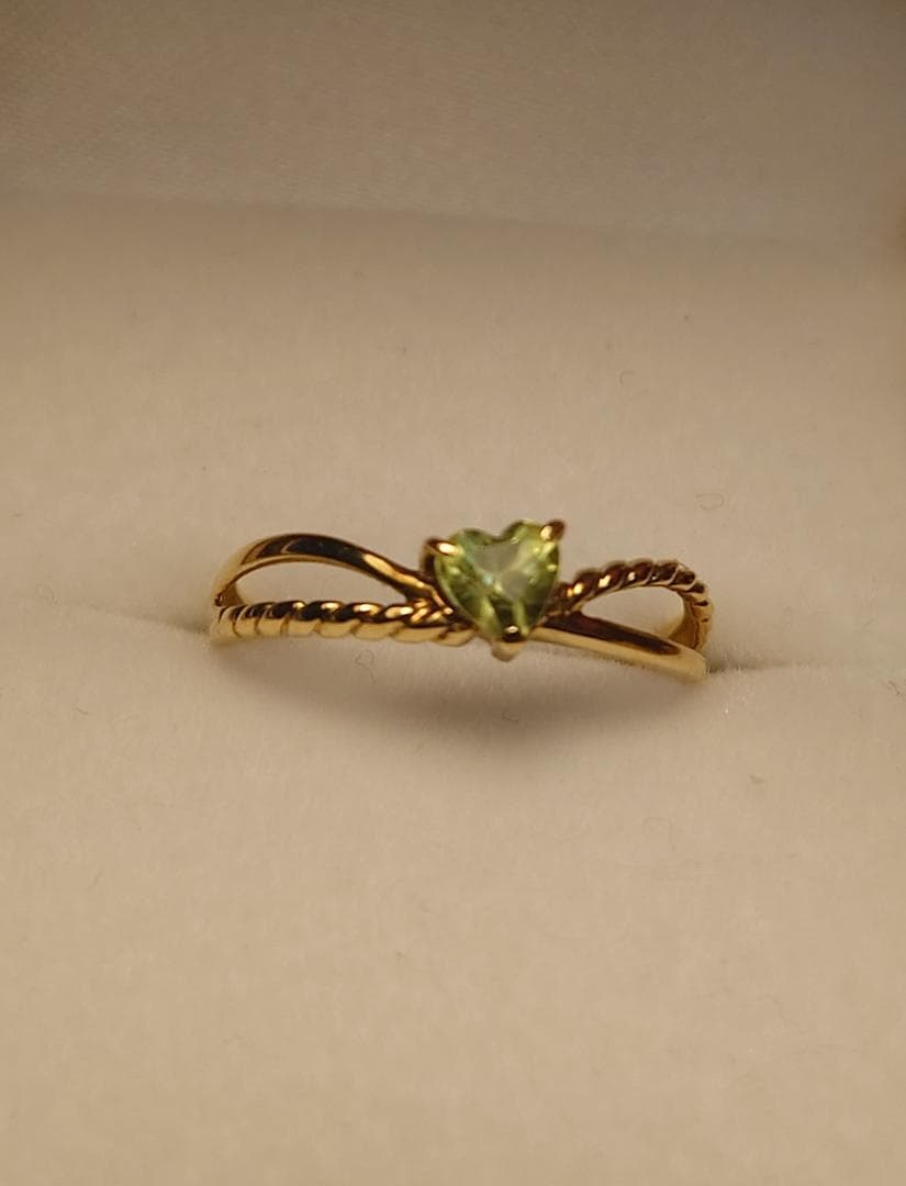 ◆18金 ペリドット ハートリング◆