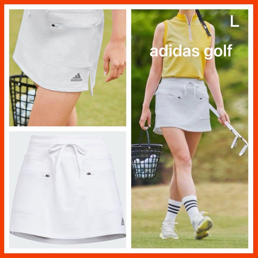 L【アディダス】ゴルフ ワープニット フロントポケット　スカート　スコート　美品