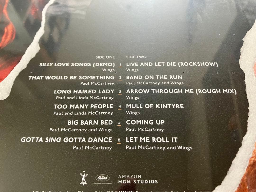 限定カラーレコード Paul McCartney MAN ON THE RUN