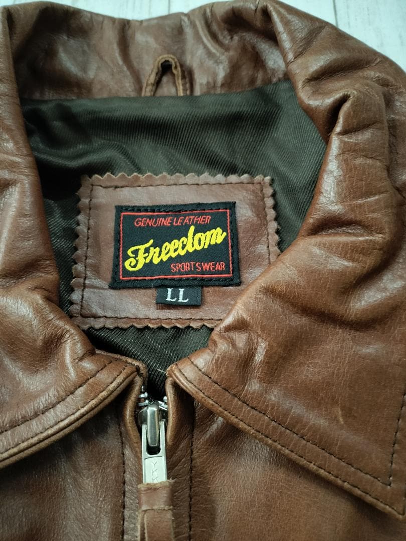 フリーダム/バッファローレザージャケット/シングルSIZE LL/XL滑らか裏地