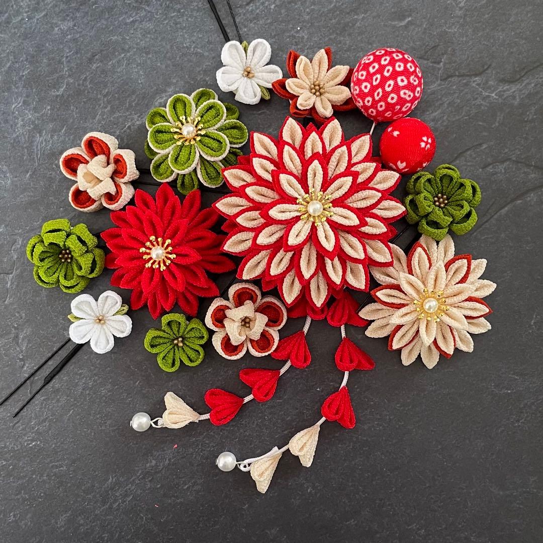 【てふてふ】つまみ細工の髪飾り