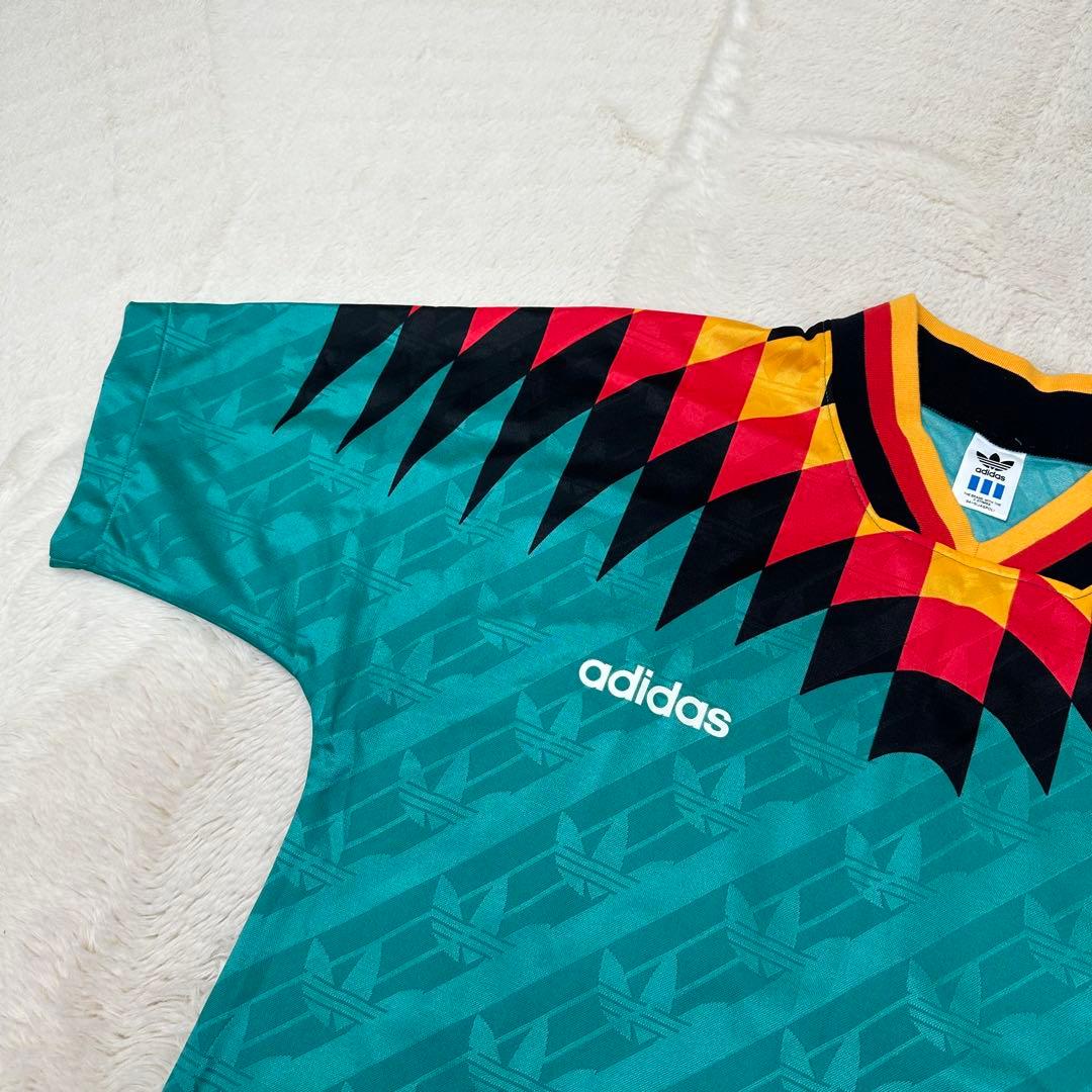 ✨美品✨90s アディダス デサント製 ユニフォーム 総柄 緑 ドイツカラー L