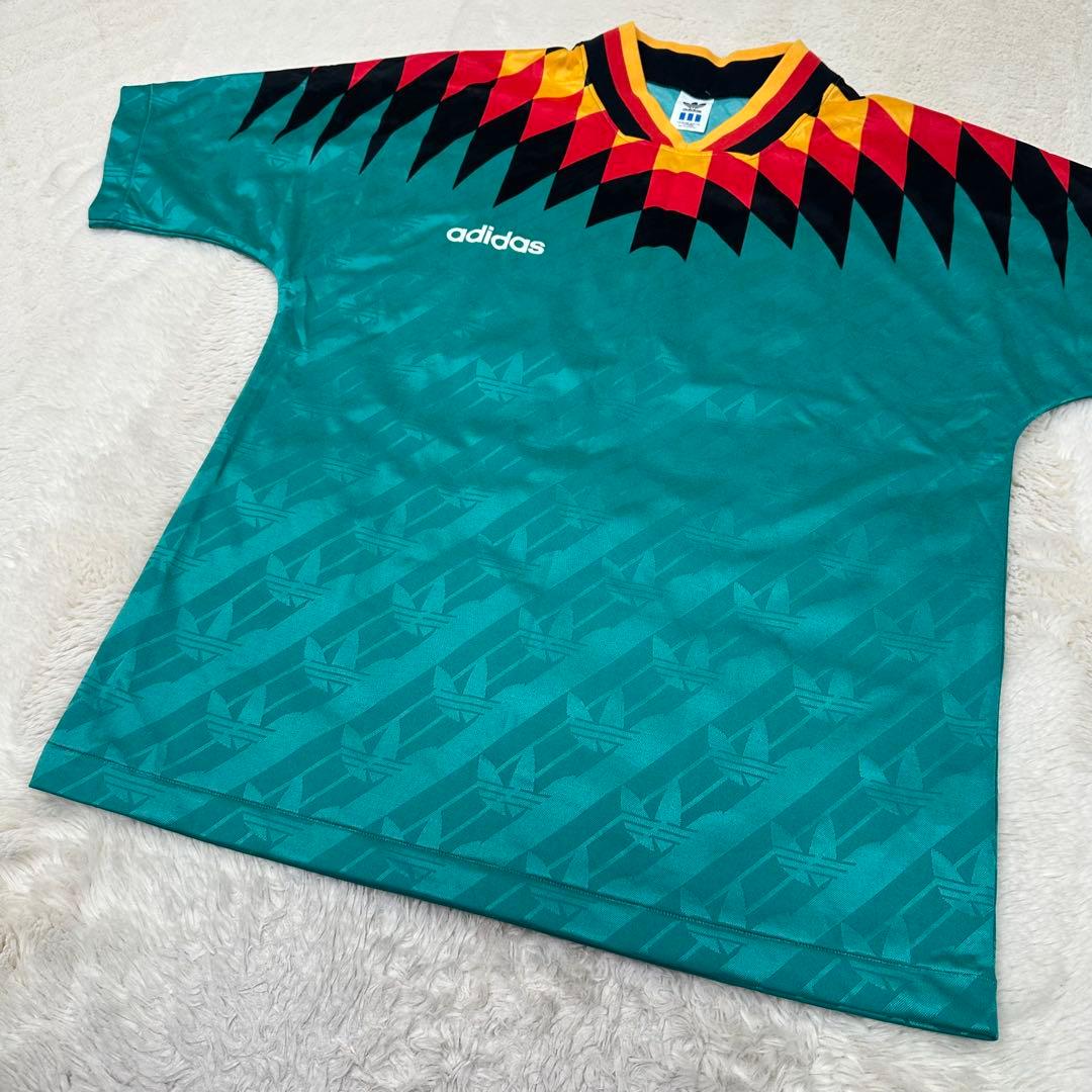 ✨美品✨90s アディダス デサント製 ユニフォーム 総柄 緑 ドイツカラー L