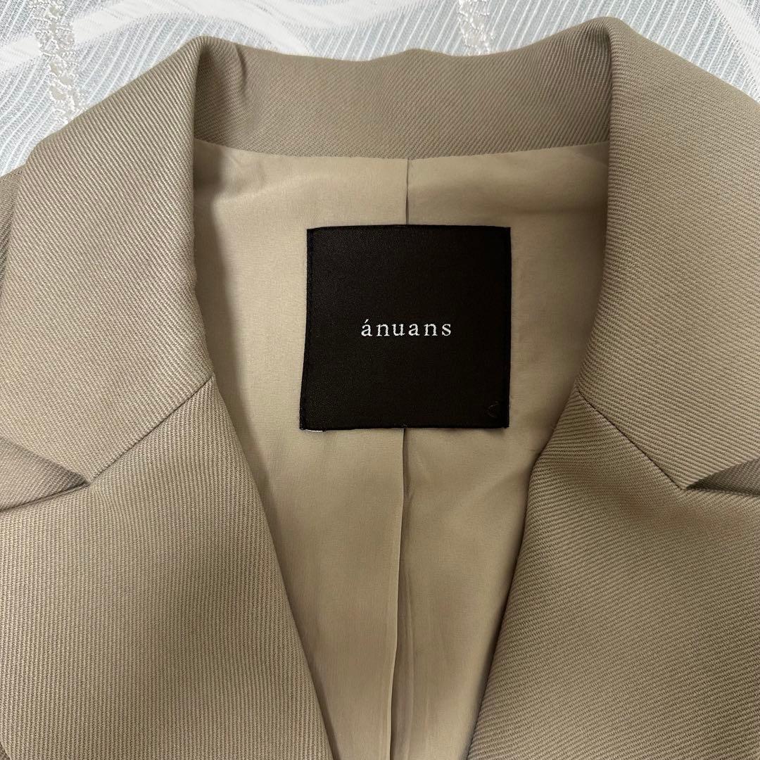 【美品】anuans ウールブレンドツイルオーバー ジレ