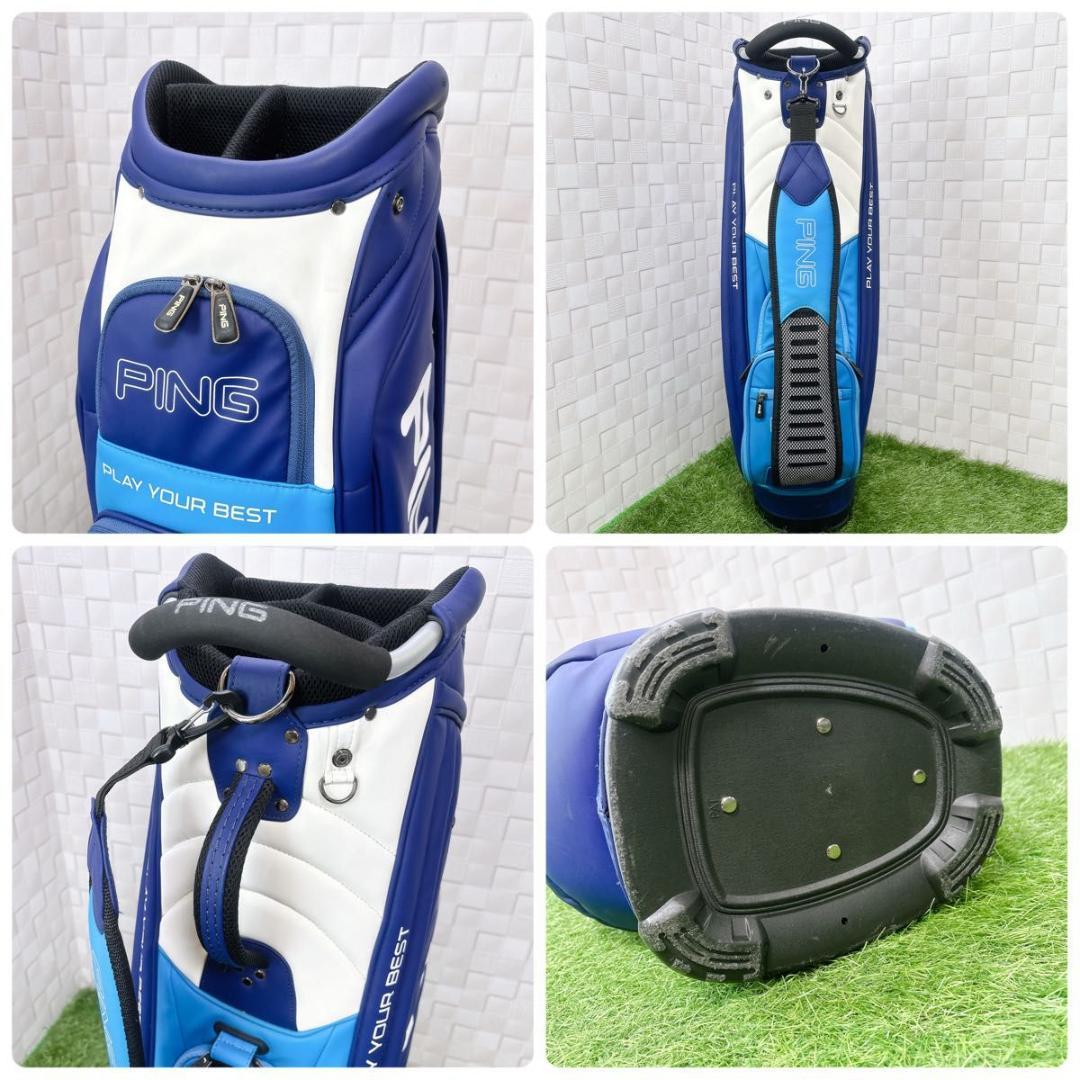 PING ピン キャディバッグ カート式 9.5型 5分割 47インチ ブルー