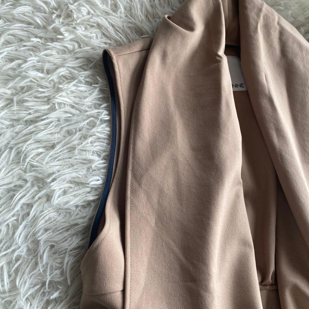 【ジェンヌ】【JENNE】ショールカラーオードリーロングジレ　L