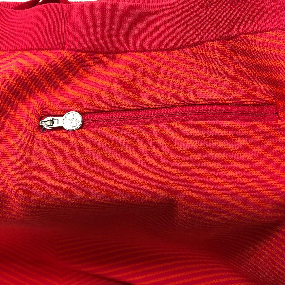 デサントゴルフ　ピンク/オレンジ　ボーダー　レディーススカート　ウエストゴム　S