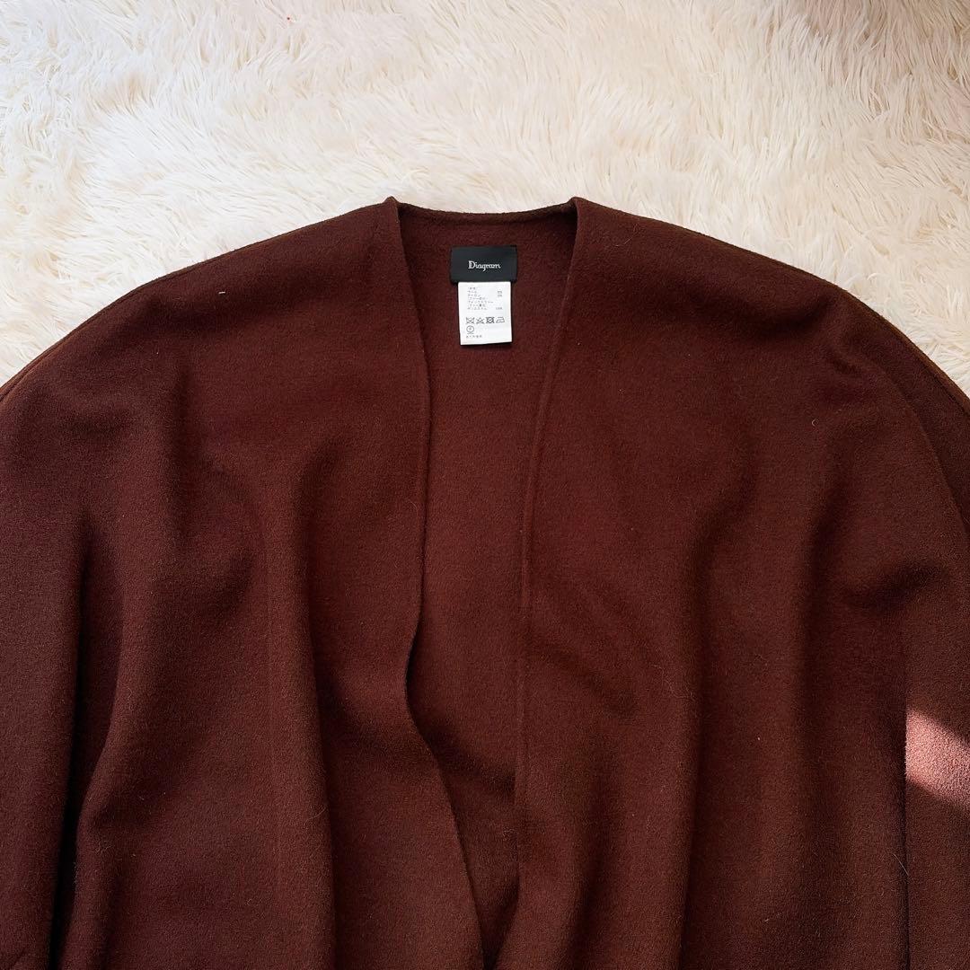 ダイアグラム　diagram フォックスファー　ウールリバーポンチョ　ブラウン