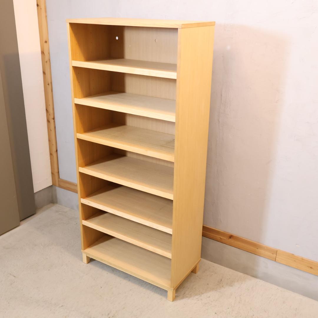 無印良品 MUJI タモ材 木製収納 本棚 書棚 7段 ブックシェルフ 収納