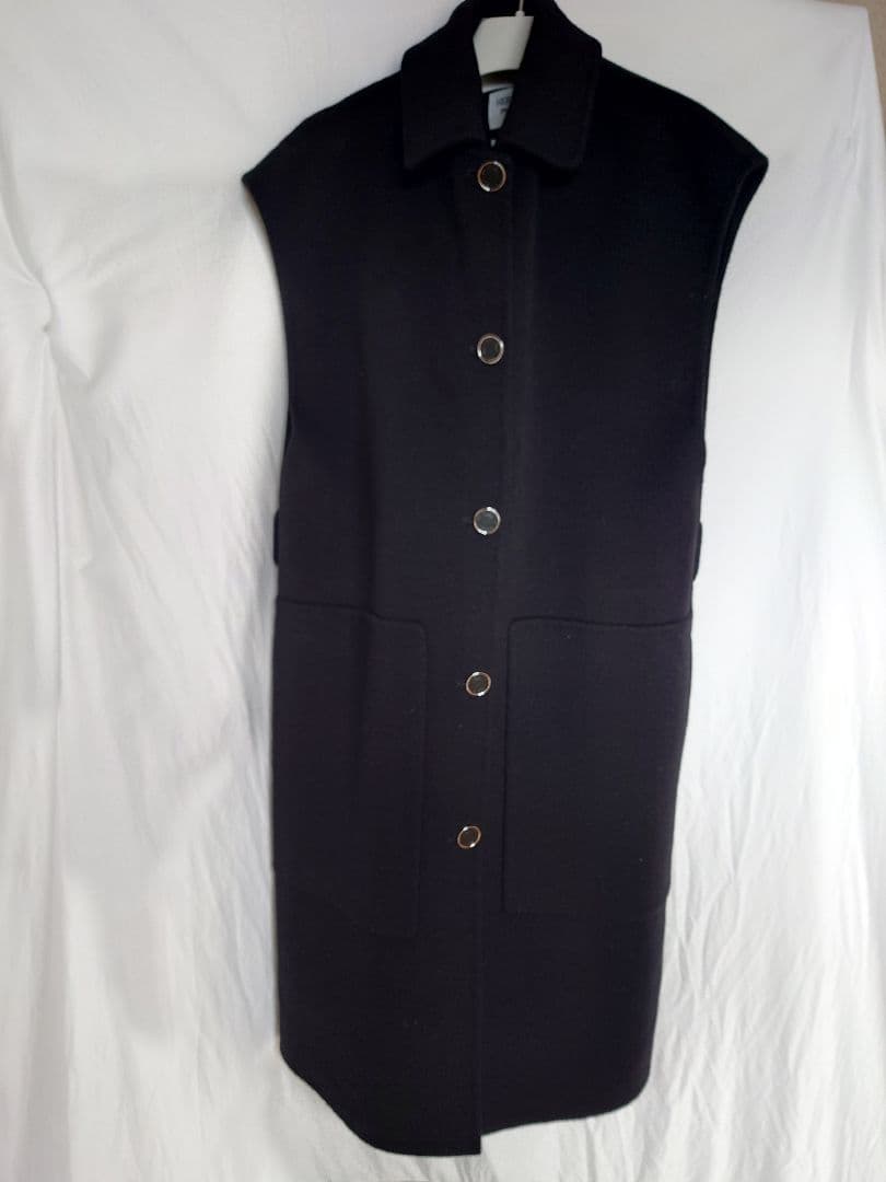エルメス　カシミヤ　ロングジレ　黒　38 2024AW　未使用