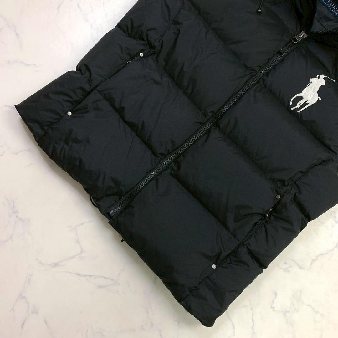 ポロラルフローレン ダウンベスト ビッグポニー刺繍 ブラック L　D946