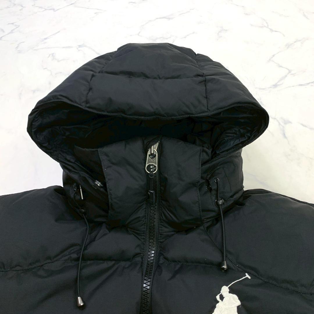 ポロラルフローレン ダウンベスト ビッグポニー刺繍 ブラック L　D946