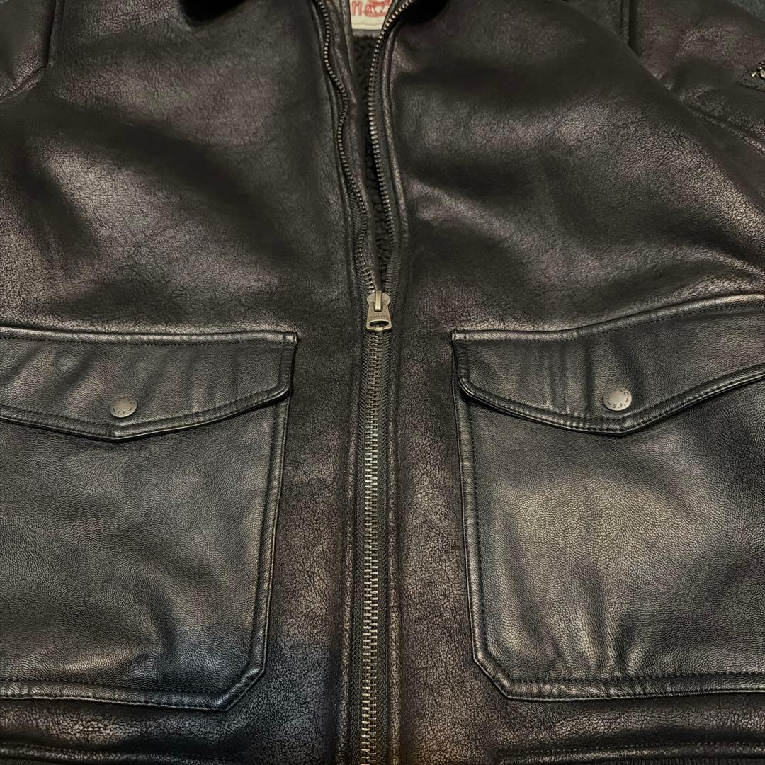 Levi's レザージャケット ボア ブラックレザーボンバージャケット ムートン