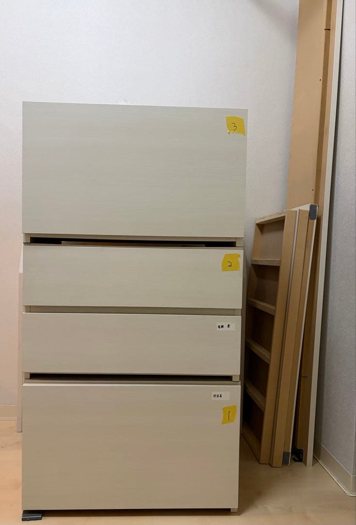 美品 ⭐︎ニトリ　ベッドアザン4チェスト解体済⭐︎ベッド&マットレス　早い者勝セール