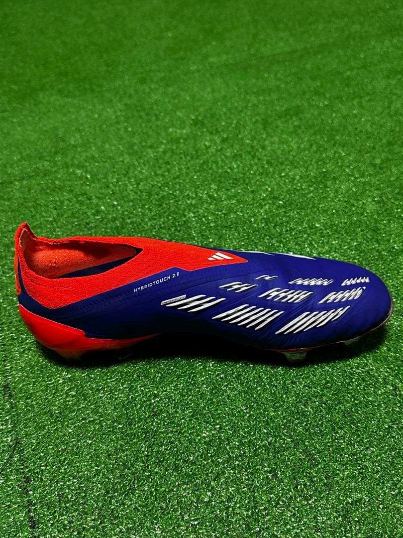 adidasプレデター FG サッカースパイク 青赤 使用少 美品 24.5cm